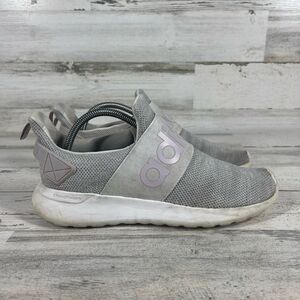 Adidas Women's Running Sneaker Shoes Lite Racer Slip On Gray‎ Silver Size 10